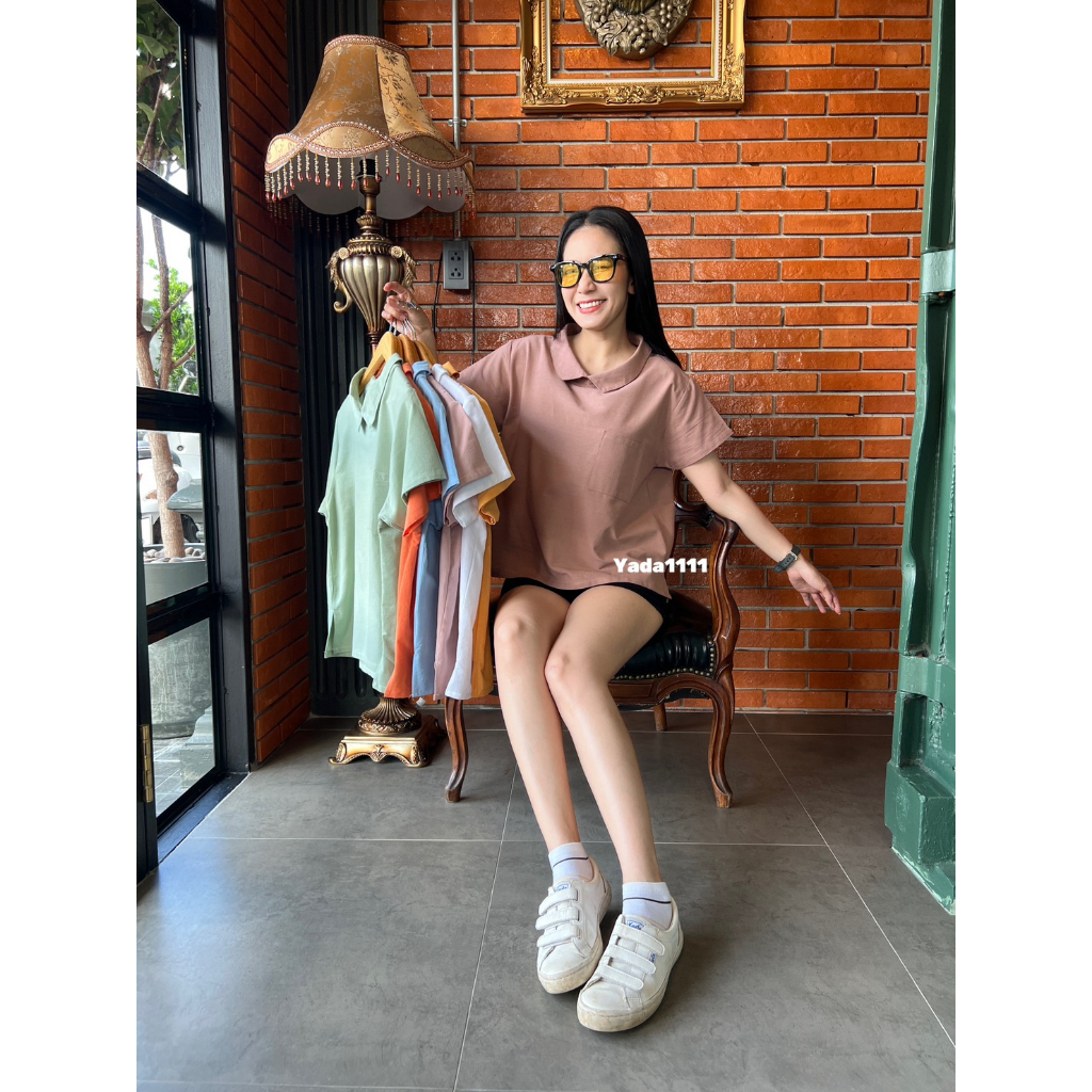 เสื้อคอบัว มี 7 สีพร้อมส่งผลิตจากเนื้อผ้าฝ้ายผสมลินิน เนื้อนิ่มใส่สบายไม่ร้อน
