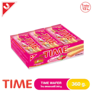 Wafer TIME ไทมเวเฟอร์ 360g 1 กล่อง 12 ชิ้น มี 6 รสชาติ