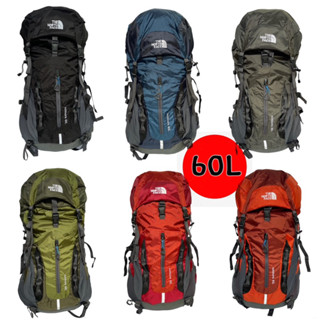 ฟThe north face backpack T60L(รุ่นเสริมโครงเหล็ก+แถมผ้าคลุมกันฝน)