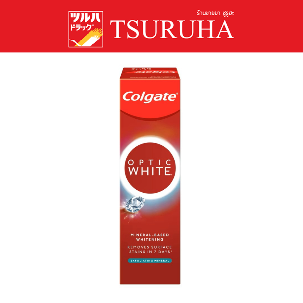 คอลเกต ยาสีฟัน อ๊อฟติค ไวท์ เอ็กซ์โฟลิเอตติ้ง มิเนอรัล 100 ก/Colgate Toothpaste Optic White Exfoliating Mineral 100 G.