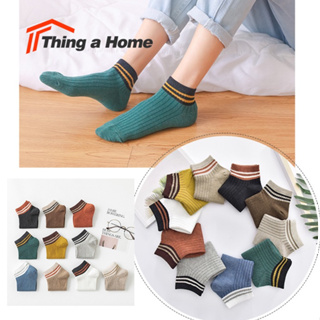 Thing a Home  ถุงเท้าข้อสั้น ถุงเท้าแบบสั้น แฟชั่น ใส่สบาย มี 10 สีให้เลือก