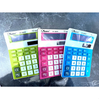 เครื่องคิดเลข KENKO KK3864B เครื่องคิดเลขจอ 12 หลัก น้ำหนักเบาพกพาสะดวก สีสันสดใส