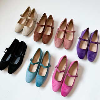 WEAR.SOUL #S547-Velvet Mary Jane Flat Shoes