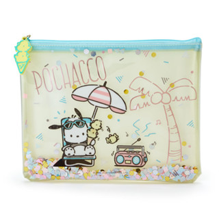 กระเป๋า Vinyl Flat Pouch ลาย Sanrio Summer ลาย Pochacco ขนาด 20.5 x 16 ซม.