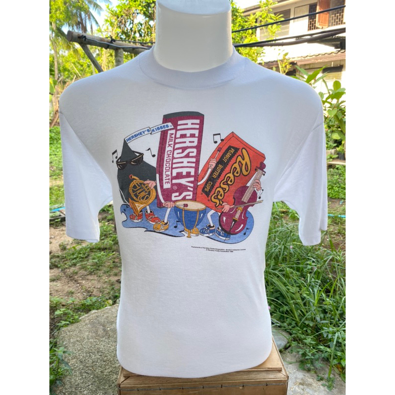 HERSHEY 90’s เมดอิน USA ผ้าบาง งานเก่า เสื้อวินเทจ ของแท้100%