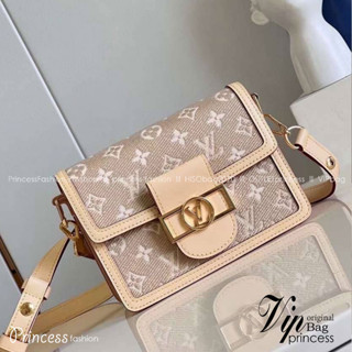 L-V Dauphine soft beige Monoglam canvas 25cm เกรดท็อปออริจินอลสลับแท้ มีความละเอียดของเนื้องานมากที่สุด