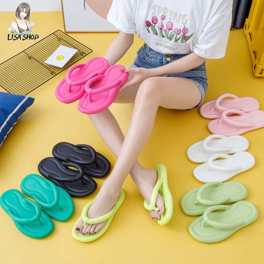 ส่งไว!! รองเท้าแตะเกาหลี รองเท้าหูหนีบ พื้นนิ่ม วัสดุ EVA สีสวย พร้อมส่ง T226