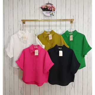 เสื้อวอฟเฟิลแขนเบิ้ลสีสันสวยงาม