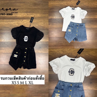 Setเสื้อเนื้อผ้ายืดหยุ่น เนื้อผ้าดี๊ดีค่ะ ทรงปล่อยๆ ใส่สบายๆ +++มาคู่กับกางเกงกระโปรงสั้น งานมีเทคเจอร์ในตัว ทางร้านคัดส