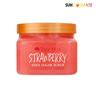 TREE HUT Strawberry Shea Sugar Scrub สครับน้ำตาล ขัดผิว กลิ่น สตรอว์เบอร์รี (510g)