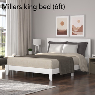 Tomato Home เตียงนอนโมเดิร์น 6ฟุต Millers king bed เตียง6ฟุตไม้ | Chic สวยดูดีเรียบง่าย | แข็งแรง คุณภาพมาตรฐานส่งออก