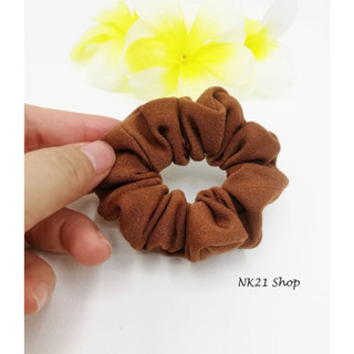 NK21 โดนัทรัดผม ไซส์มินิ หนังยางรัดผม สีชมพูกลีบบัว Mini Scrunchies,Scrunchies,Scrunchy,Hair accessories