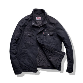 LEVIS Black Trucker Full Zipper Jacket รอบอก 50”