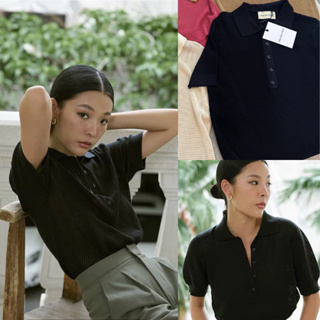 VALEN Knit Polo Trip เสื้อโปโลไหมพรม ทรงปล่อย ทอแบบตาข่าย [TKA]