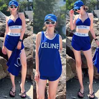 ! Celine Bikini Set  Set Bikini 3 pcs สุดปังของทางร้านมาแล้วจ้า บรา กางเกง สกรีนขอบยาง