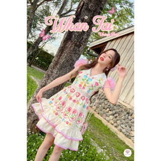Whan Jai Vintage Dress เดรสวินเทจ "หวานใจ" แขนน้องกุหลาบน่ารักมากกก สวยเด้ง เย็บสวยมาก เก็บริมกันระคายเคือง หวานสดใส