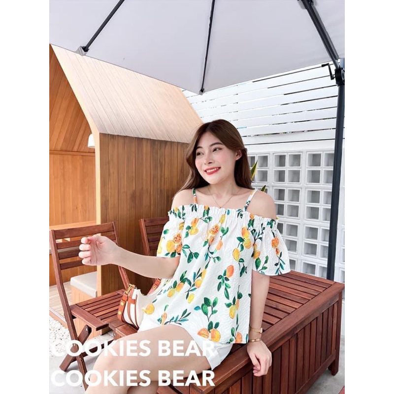 Cookies bear ปาดไหล่สายเดี่ยว🍊✨