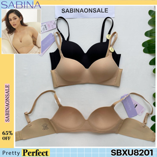 รหัส SBXU8201 Sabina ซาบีน่า เสื้อชั้นใน INVISIBLE WIRE (ไร้โครง) SEAMLESS FIT รุ่น Pretty Perfect รหัส SBXU8201BK ดำ