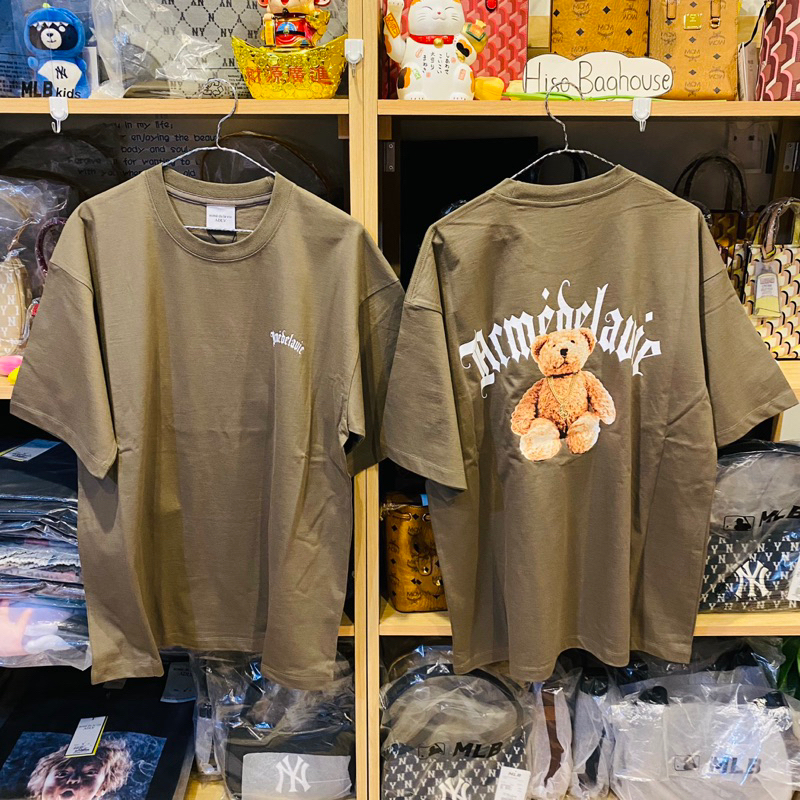 พร้อมส่ง แท้ % ADLV GOLD CHAIN BEAR DOLL SHORT SLEEVE T-SHIRT COCOA
