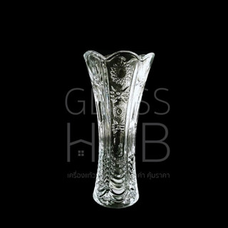 GLASS HUB (AMOR ) Vase 200 TYSL  - แจกันแก้ว ลายคริสตัล เจียระไน เหมาะสำหรับใส่ดอกไม้ ตกแต่งบ้าน