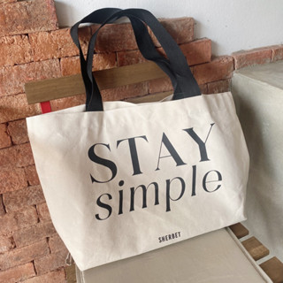 sherbetteeshop|กระเป๋าผ้า tote bag|ใส่ของได้เยอะ