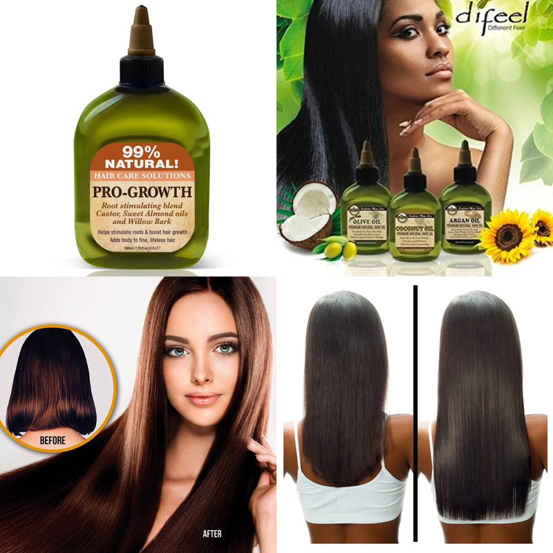Difeel 99% Natural Moisturizing Hair Care Solutions - Pro-Growth น้ำมันอัลมอนด์