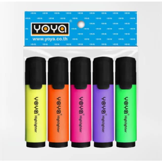 (USP)💢พร้อมส่ง💢(ชุดแพ็ค5ด้าม) YOYA ปากกาไฮไลท์ ชุด5สี 1901 โยยา ปากกาเน้นข้อความ ชนิดหัวตัด ปากกา ไฮไลท์