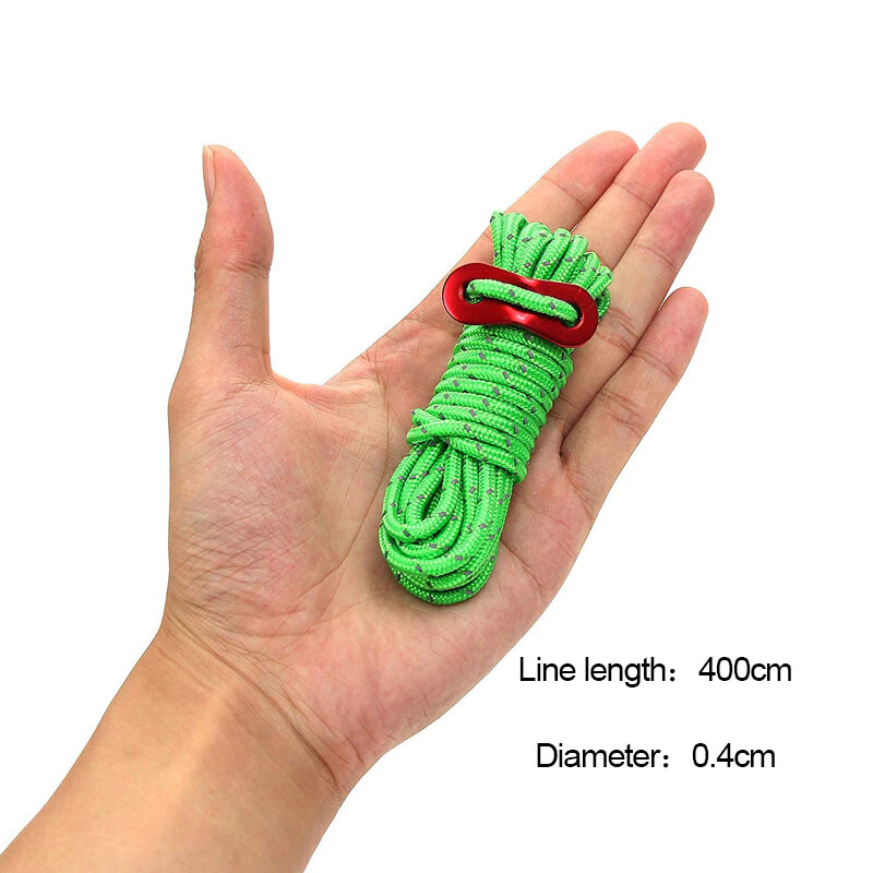 Outdoors เชือกสะท้อนแสงสำหรับกางเต็นท์ 4m x 4mm แพ็ค 6 เส้น thumbnail 6