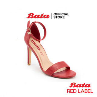 Bata บาจา Red Label รองเท้ามีส้นแบบรัดส้น รองเท้าส้นสูง รองเท้าใส่ออกงาน สูง 3 นิ้ว สำหรับผู้หญิง รุ่น Butterfly สีแดง รหัส 7615157