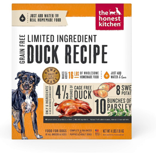 อาหารสุนัข The Honest Kitchen สูตร Limited Ingredient Grain Free Duck Recipe Dehydrated Dog Food ขนาด 1.8 kg