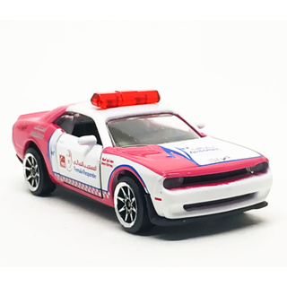 Majorette Dodge Challenger SRT Hellcat - Dubai Ambulance White/Pink ล้อ 8S Scale 1/66 (8cm) ไม่มี package