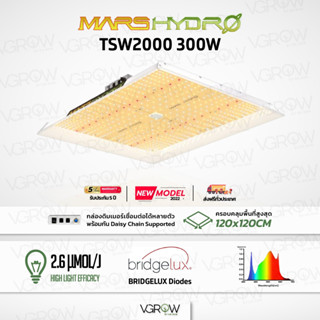 [ส่งฟรี] Mars hydro TSW2000 300W ไฟปลูกต้นไม้ Full Spectrum with IR Marshydro Grow Light ไฟปลูก