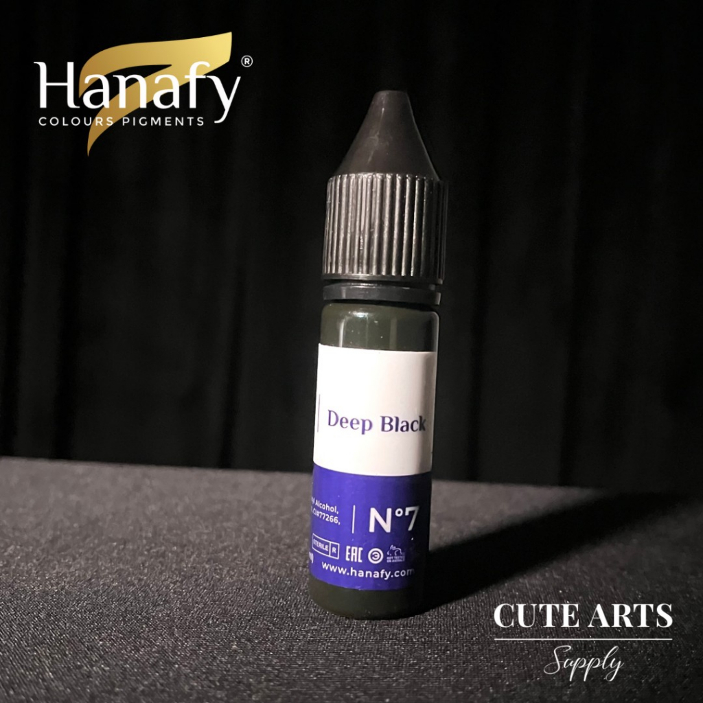 สีสักขอบตา N.7 Deep Black 15ml. สีสักรัสเซีย Hanafy พร้อมส่ง สีดำไม่เพี๊ยนหลังลอก ไม่เขียว