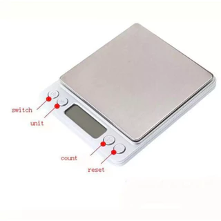 เครื่องชั่งน้ำหนักดิจิตอล ชั่งได้ 2000 กรัม ทศนิยม 1 จุด 0.1 หน้าจอ Electronic Digital Kitchen food Scale