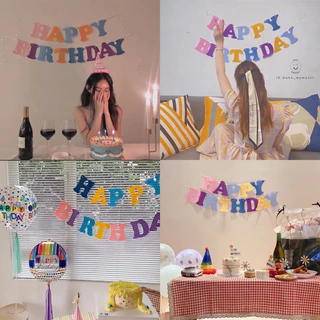 (ร้านไทยส่งไว ส่งทุกวัน)ตัวอักษรชื่อ DIY ตัวอักษรภาษาอังกฤษ ธงวันเกิด