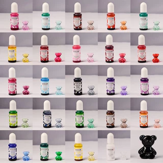 สีย้อม สีผสม สีใส,เข้ม รุ่นอัญมณี อีพ้อกซี่เรซิ่น Epoxy Resin ใช้ได้กับUV Resin 10ml DIY 24 สี