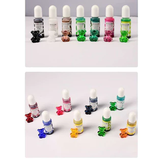 สีย้อม สีผสม สีใส,เข้ม รุ่นอัญมณี อีพ้อกซี่เรซิ่น Epoxy Resin ใช้ได้กับUV Resin 10ml DIY 24 สี