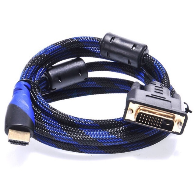 สายแปลง HDMI เป็น DVI ยาว 1.8M/3M สายถักหนาอย่างดี ส่งสัญญาณภาพคมชัด DVI TO HDMI CABLE.