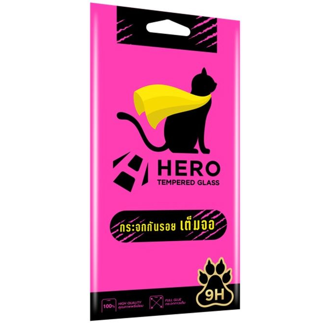 Hero cat ฟิล์มกระจกเต็มจอ Samsung A13 (4g) / A23 (4g)/(5g) / M23 (5g)/ A04 / A04s  ขอบดำ