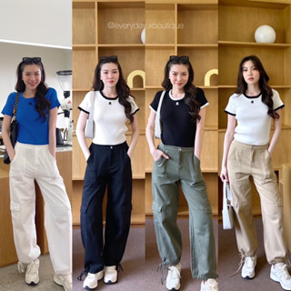 “Jumper Cargo pants” สาวกกางเกง Cargo pants ห้ามพลาดรุ่นใหม่🔥ตัวนี้งานสวยมากๆ เนื้อผ้าCotton ผสมผ้ายีนส์ให้ฟีลเท่ๆ tshop