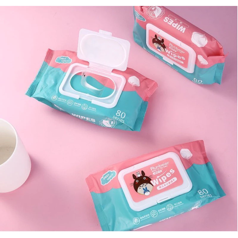 ทิชชู่เปียก กระดาษทิชชู่เปียก ทิชชู่กระดาษเปียก Baby Wipes 1ห่อ 80 แผ่น สินค้าพร้อมส่งในไทย thumbnail 3