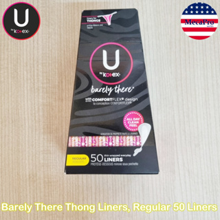 U by Kotex® Barely There Liners for Thongs, Regular 50 Liners แผ่นอนามัย สำหรับจีสตริง บิกินี