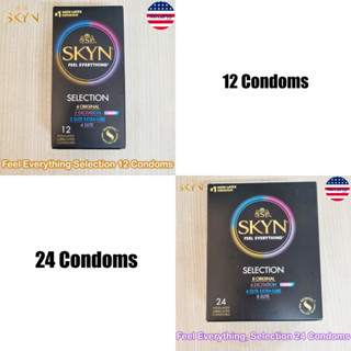 SKYN® Feel Everything, Selection Condoms Original, Excitation, Elite &amp; Elite Extra Lube ถุงยางอนามัย 53 mm เซต 4 แบบ