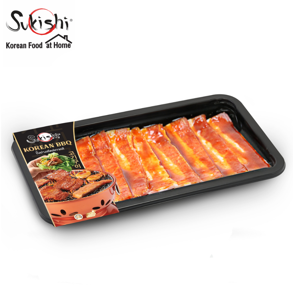 ซูกิชิ หมูสามชั้นหมักซอสสไตล์เกาหลี (ตราซูกิชิ)  200 กรัม Korean Sauce Marinated Pork Belly  200g (S