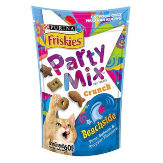 Friskies Partymix 60g. ปาร์ตี้มิกซ์ขนมแมว กรุบกรอบ 60กรัม. (มี3 รสชาติ)
