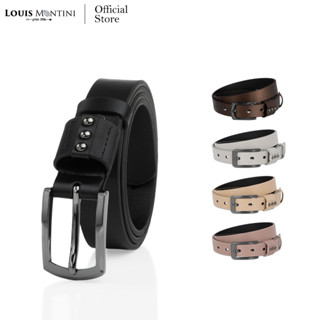 Louis Montini (Allie Collection) เข็มขัดผู้หญิง หนัง PU มุก คุณภาพดี เข็มขัดแฟชั่น นู้ดโทน MPU11