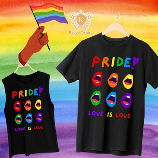 T-Shirt เสื้อยืด เสื้อแขนกุด สีดำ ลายLGBTQ Pride เนื้อผ้าCotton100% เบอร์32 ใส่สบาย ใส่ได้ทั้งหญิงและชาย