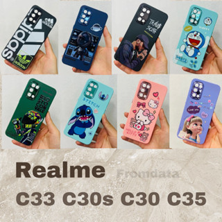 พร้อมส่ง ลายมาใหม่ case ​Realme​ C33 C30s C30 C35 เคสกำหมะหยี่ ขอบโครเมี่ยมสี ลายการ์ตูนน่ารักๆ สินค้าพร้อมส่งจากไทย