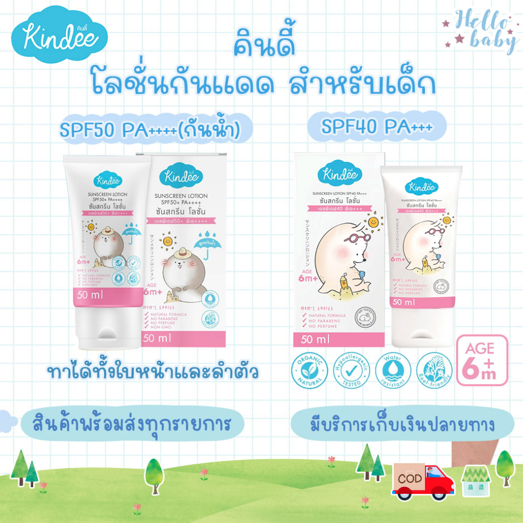 📮ส่งด่วนราคาพิเศษมีจำนวนจำกัด📮แพคเกจใหม่หลอดสีชมพู kindee คินดี้ ครีมกันแดดเด็ก