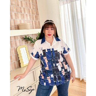 🔥Plussize🔥เสื้อคนอ้วน🔥S รอบอก(bust) 48”สะโพก(hip) 52”     M รอบอก(bust) 52”สะโพก(hip) 56”